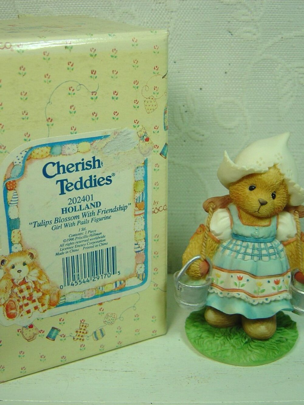 Cherished Teddies figurine-Katrien-Holland-"Tulips Blossom with Friendship"-1996